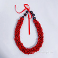 Woven 6-Stranded Lopa Necklace W/kukui Nuts